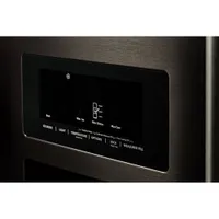 Réfrigérateur à deux portes de 27 pi³ et 36 po avec distributeur d'eau et de glaçons de KitchenAid (KRFF577KBS) - Inox noir