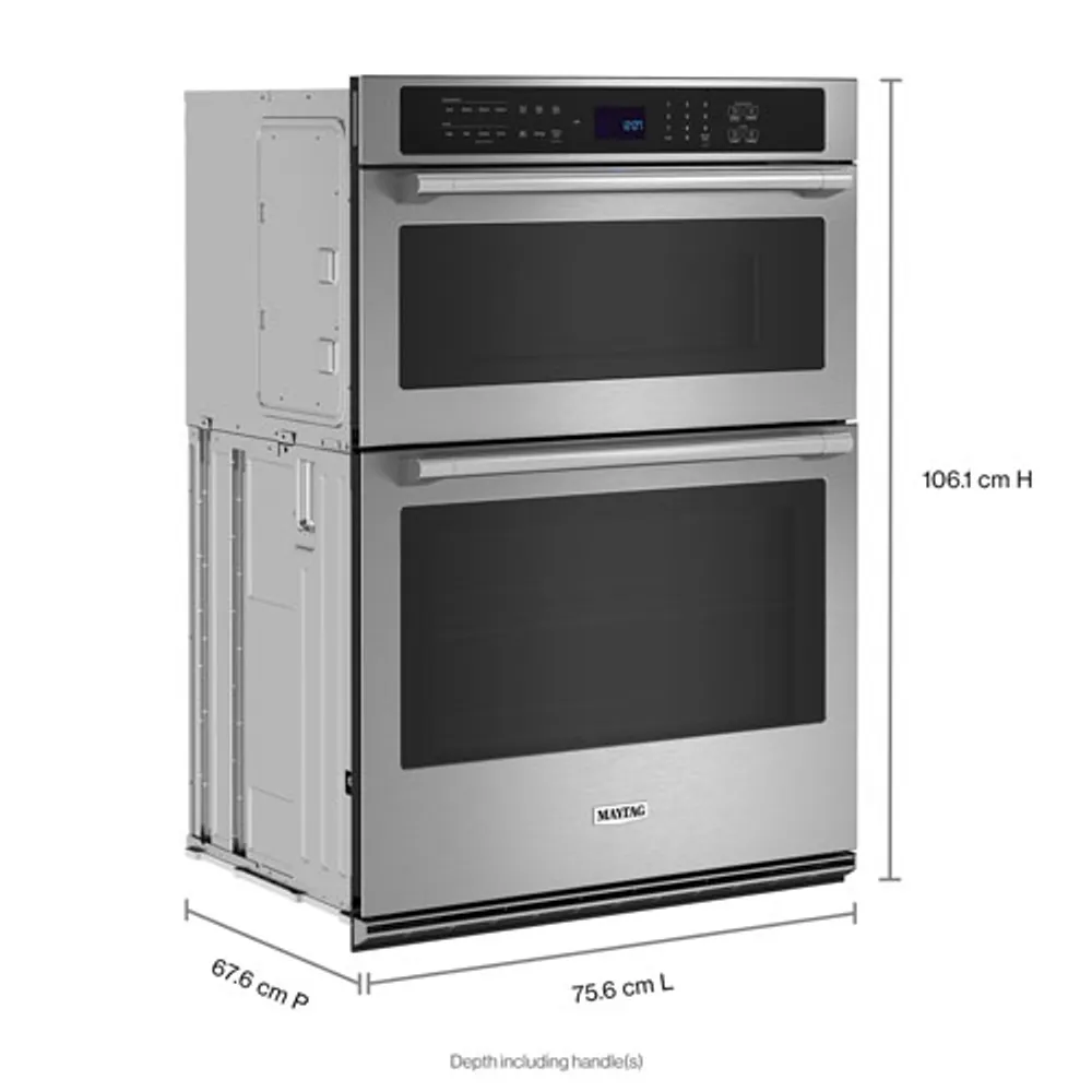 Maytag 30" 6.4 Cu. Ft. Combination True Convection Electric Wall Oven (MOEC6030LZ) - Stainless Steel