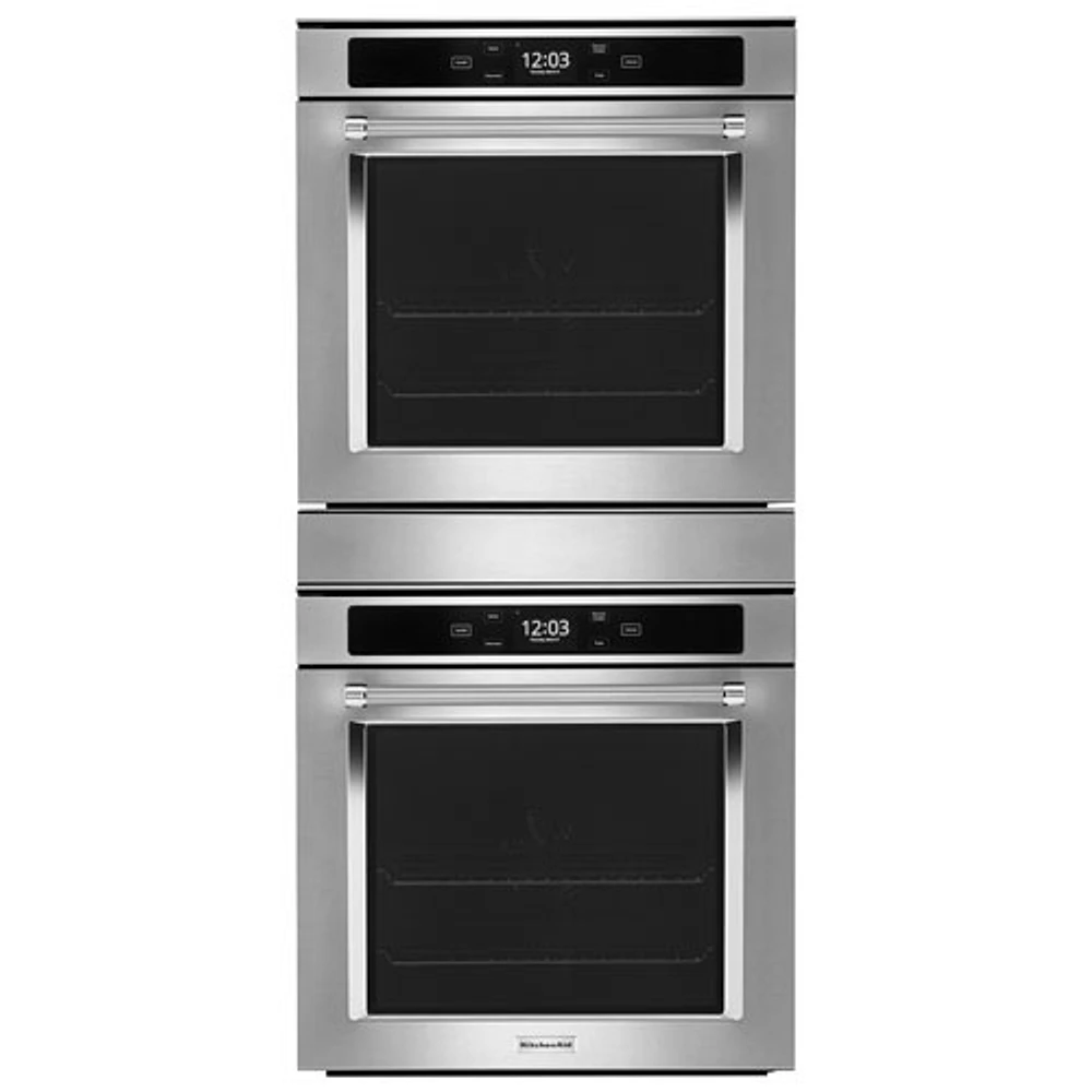 KitchenAid 24" 5.8 Cu. Ft./5 Cu. Ft. True Convection Electric Double Wall Oven (KODC504PPS) - Stainless Steel