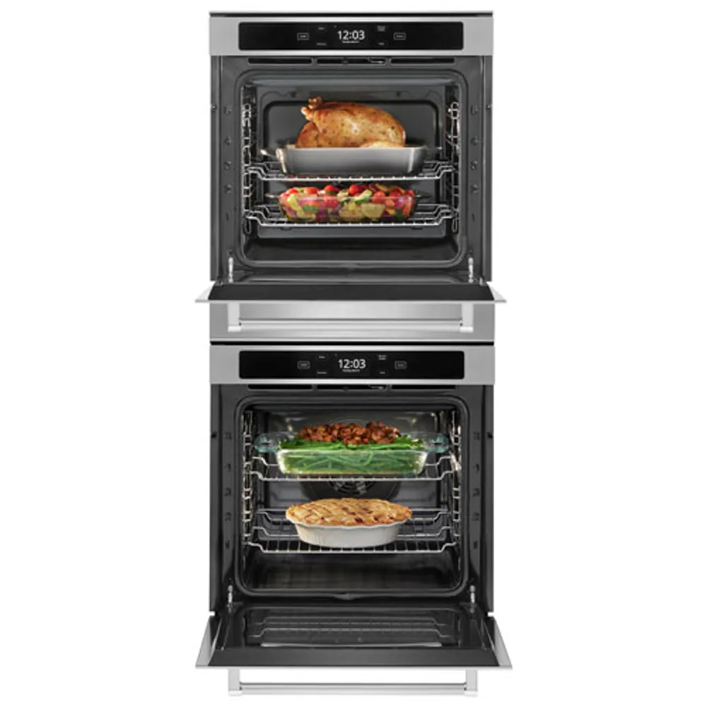 KitchenAid 24" 5.8 Cu. Ft./5 Cu. Ft. True Convection Electric Double Wall Oven (KODC504PPS) - Stainless Steel