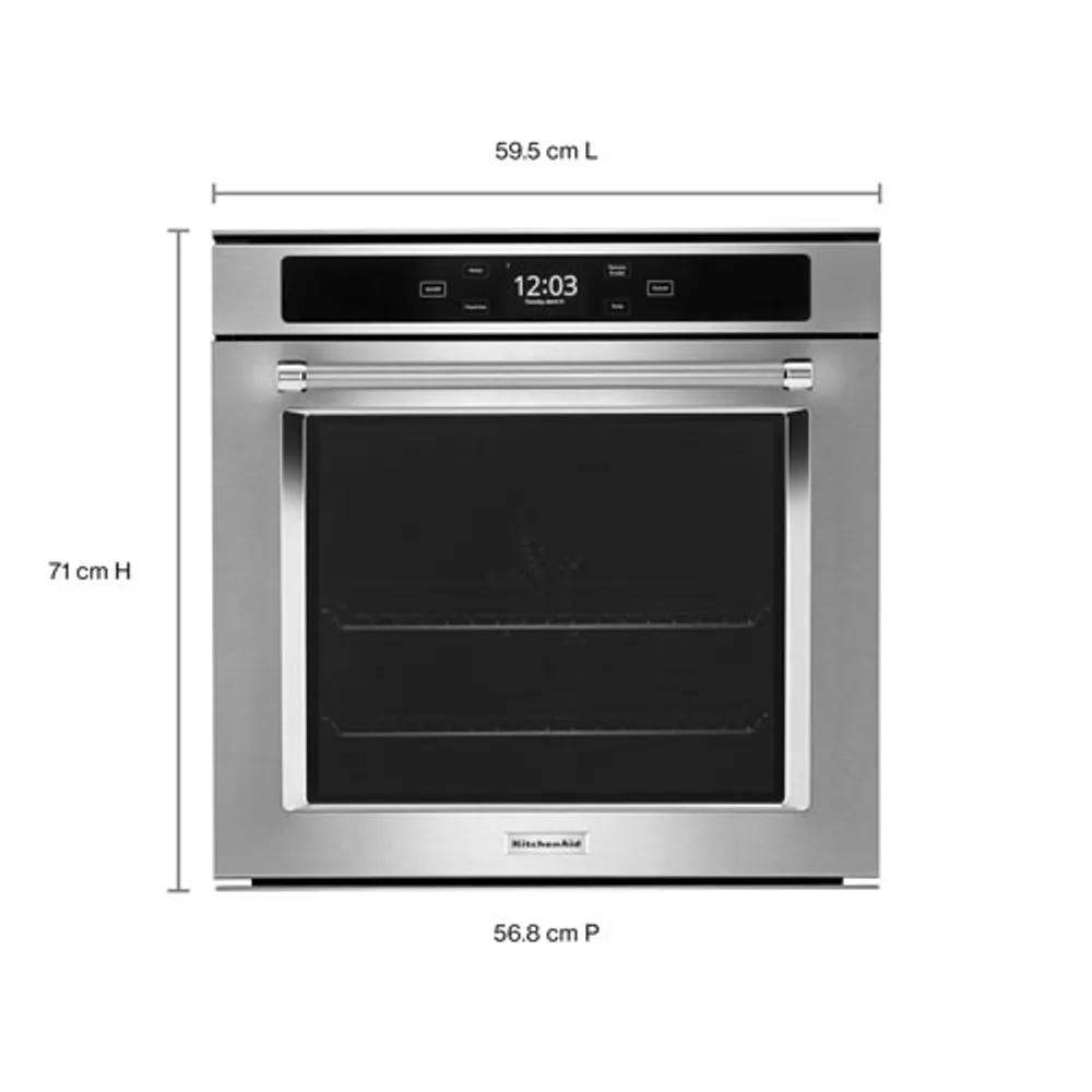 Kitchenaid 23" 2.9 Cu. Ft. True Convection Electric Wall Oven (YKOSC504PPS) - Stainless Steel