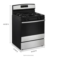 Amana 30" 5.0 Cu. Ft. Self-Clean Freestanding Gas Range (AGR6603SMS) - Stainless Steel