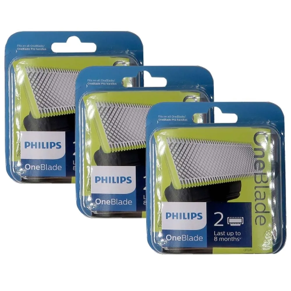 PHILIPS 3x Philips OneBlade Replacement Blade for OneBade, OneBlade Pro  Handles 2 Pack