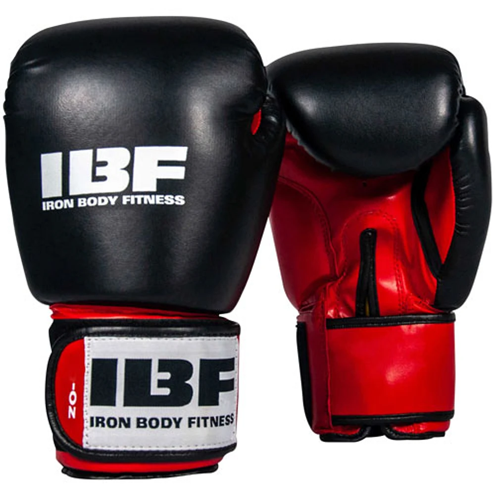 Iron Body Fitness Sport Series 14 oz Boxing Gloves - Black/Red