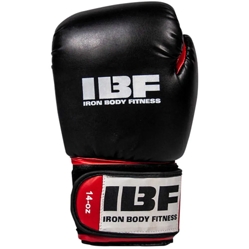 Iron Body Fitness Sport Series 14 oz Boxing Gloves - Black/Red