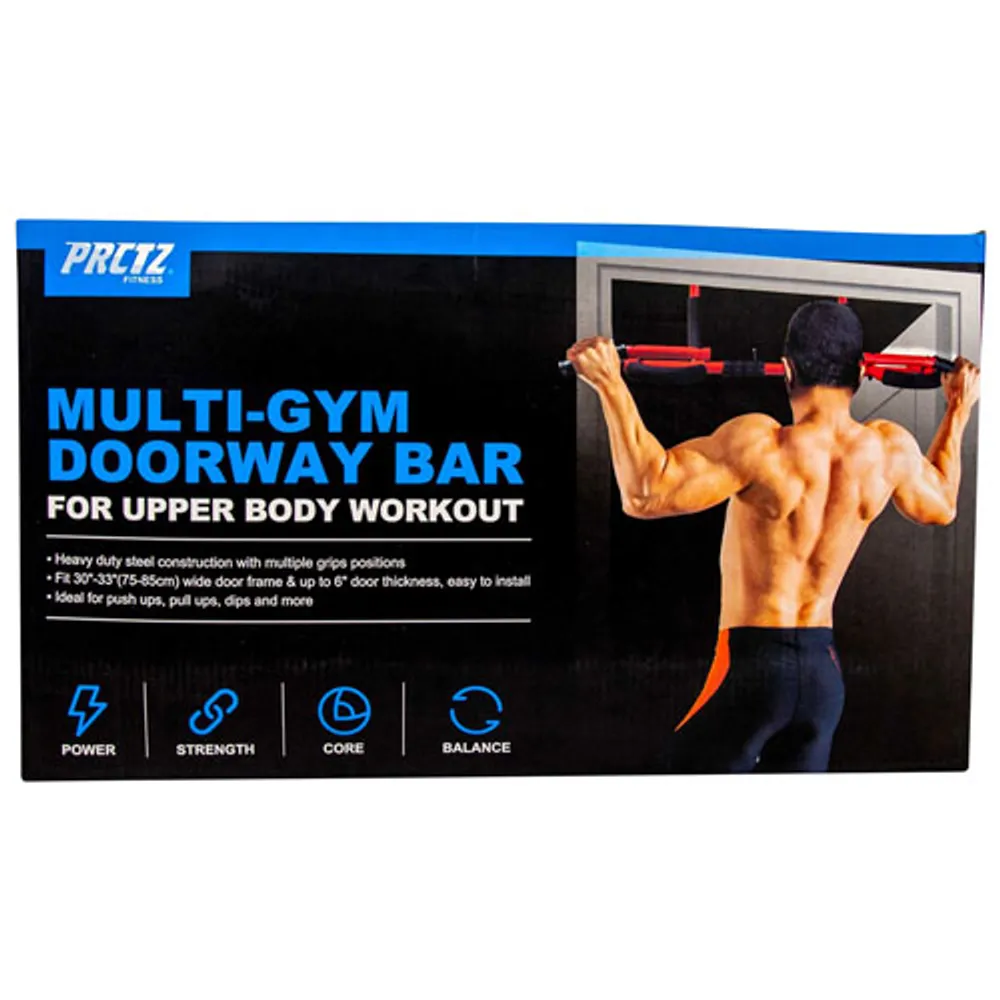 Iron Body Fitness PRCTZ Multi-Gym Doorway Pull-Up Bar - Red/Black