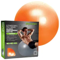 Ballon d'exercice Pro Series avec pompe d'Iron Body Fitness - 75 cm - Orange