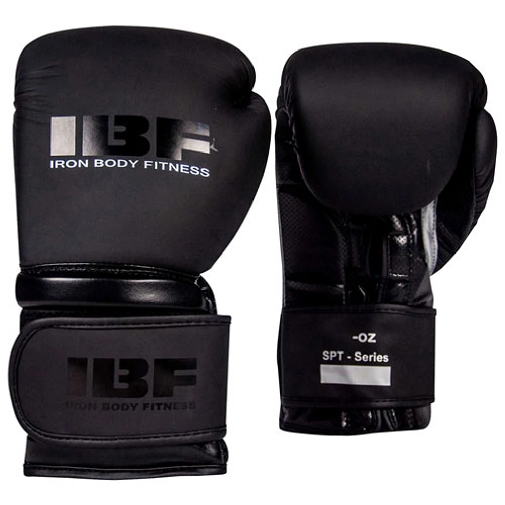 Iron Body Fitness Blackout Series 12 oz. Boxing Gloves - Black