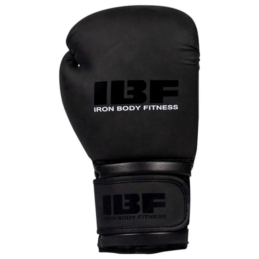 Iron Body Fitness Blackout Series 14 oz. Boxing Gloves - Black