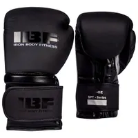 Iron Body Fitness Blackout Series 16 oz. Boxing Gloves - Black