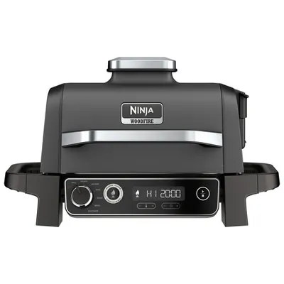 Ninja Woodfire 7-in-1 Outdoor Electric Grill & Smoker with Premium Cover - Black