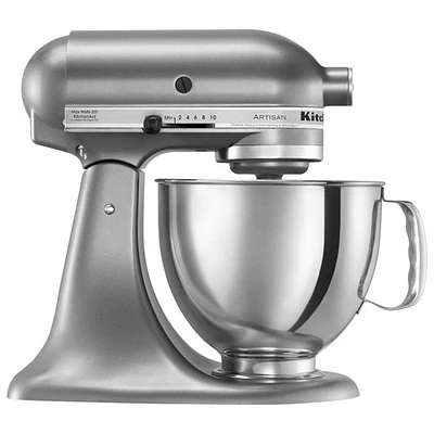 Batteur sur socle à tête inclinable Artisan de KitchenAid - 5 pte - 325 W - Argent contour