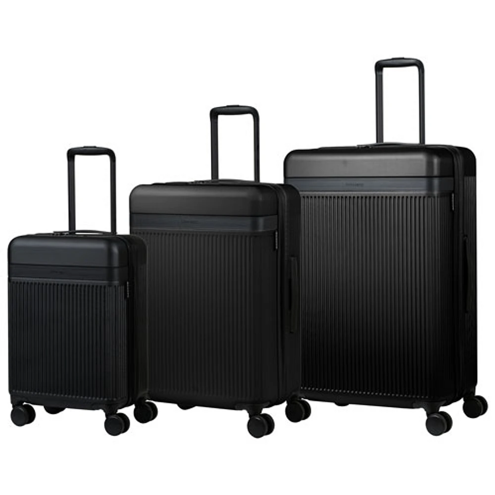 Champs Onyx Collection 3-Piece Hard Side Expandable Luggage Set - Black