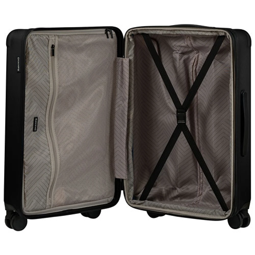 Champs Aria Collection 3-Piece Hard Side Expandable Luggage Set - Black