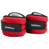 Econofitness Adjustable Comfort Fit Ankle & Wrist Weights - 2 lb - Red/Black