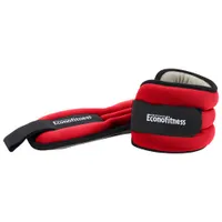 Econofitness Adjustable Comfort Fit Ankle & Wrist Weights - 2 lb - Red/Black