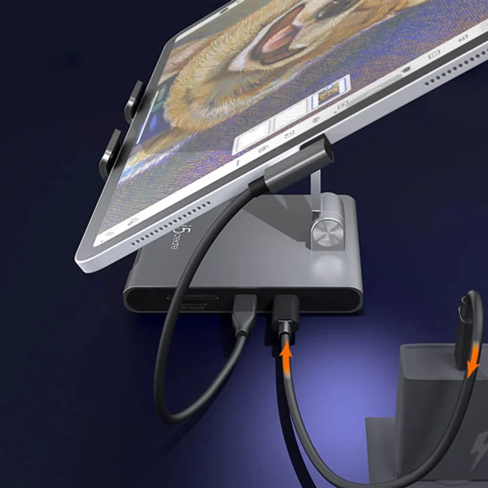 Station d'accueil USB-C de j5create pour iPad Pro/iPad Air (JTS224) - Argenté