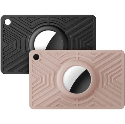 - Compatible with Apple Airtag Air Tag Wallet Holder Case |Flexible |Thin | (Black&Pink 2Pack)