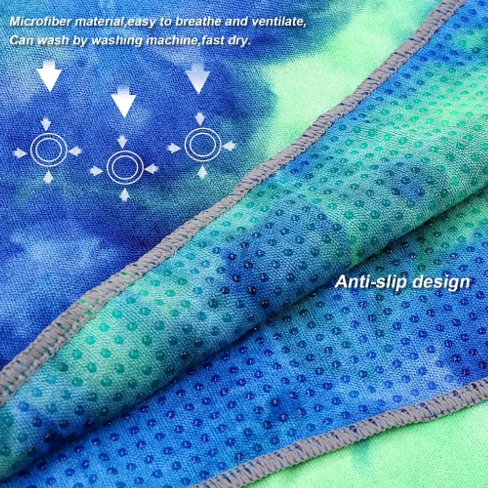 Yoga Mat Towel,Microfiber Non Slip Yoga Mat Towel,Skidless Grip Rubber  Bottom Ultra Soft and Sweat Absorbent