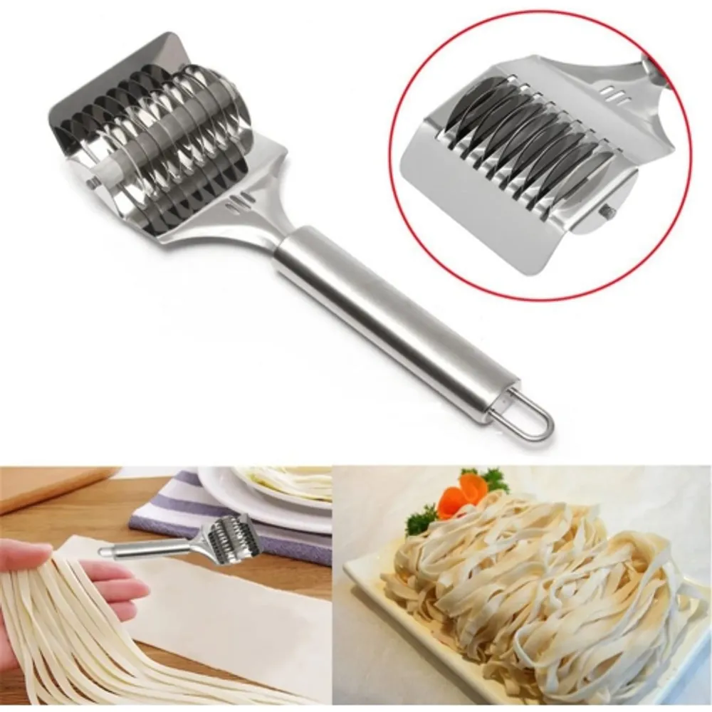 Biltek Pasta Maker Machine - Stainless Steel Hand Crank Cutter