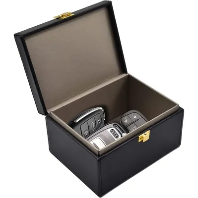 GENERIC Faraday Box for Car Keys with 2 Pack Faraday Bag for Key Fob , PU  Leather RFID Box Faraday Anti Theft Key Fob Protector