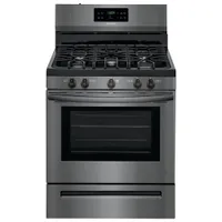 Frigidaire 30" 5.0 Cu. Ft. Self-Clean 5-Burner Freestanding Gas Range (FFGF3054TD) - Black Stainless Steel