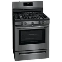 Frigidaire 30" 5.0 Cu. Ft. Self-Clean 5-Burner Freestanding Gas Range (FFGF3054TD) - Black Stainless Steel