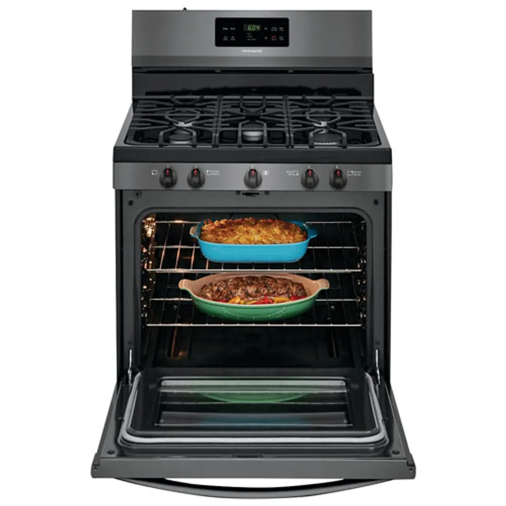 Frigidaire 30" 5.0 Cu. Ft. Self-Clean 5-Burner Freestanding Gas Range (FFGF3054TD) - Black Stainless Steel