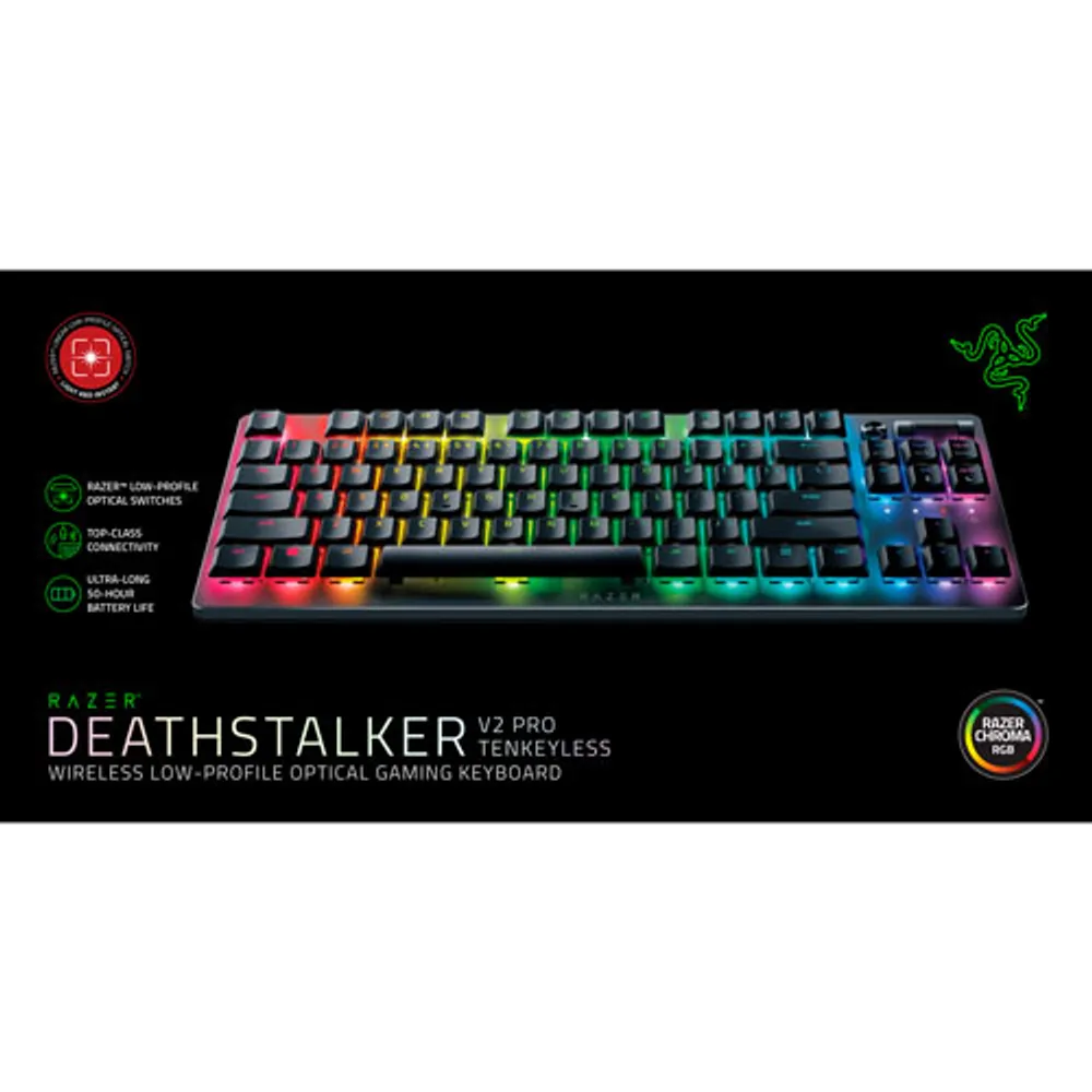 Razer DeathStalker V2 Pro Bluetooth Backlit Mechanical TKL Gaming Keyboard