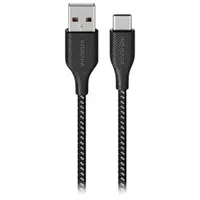 Insignia 0.15m (0.5ft) USB-C to USB-A Braided Cable (NS-MCA0621C-C) - Charcoal - Only at Best Buy