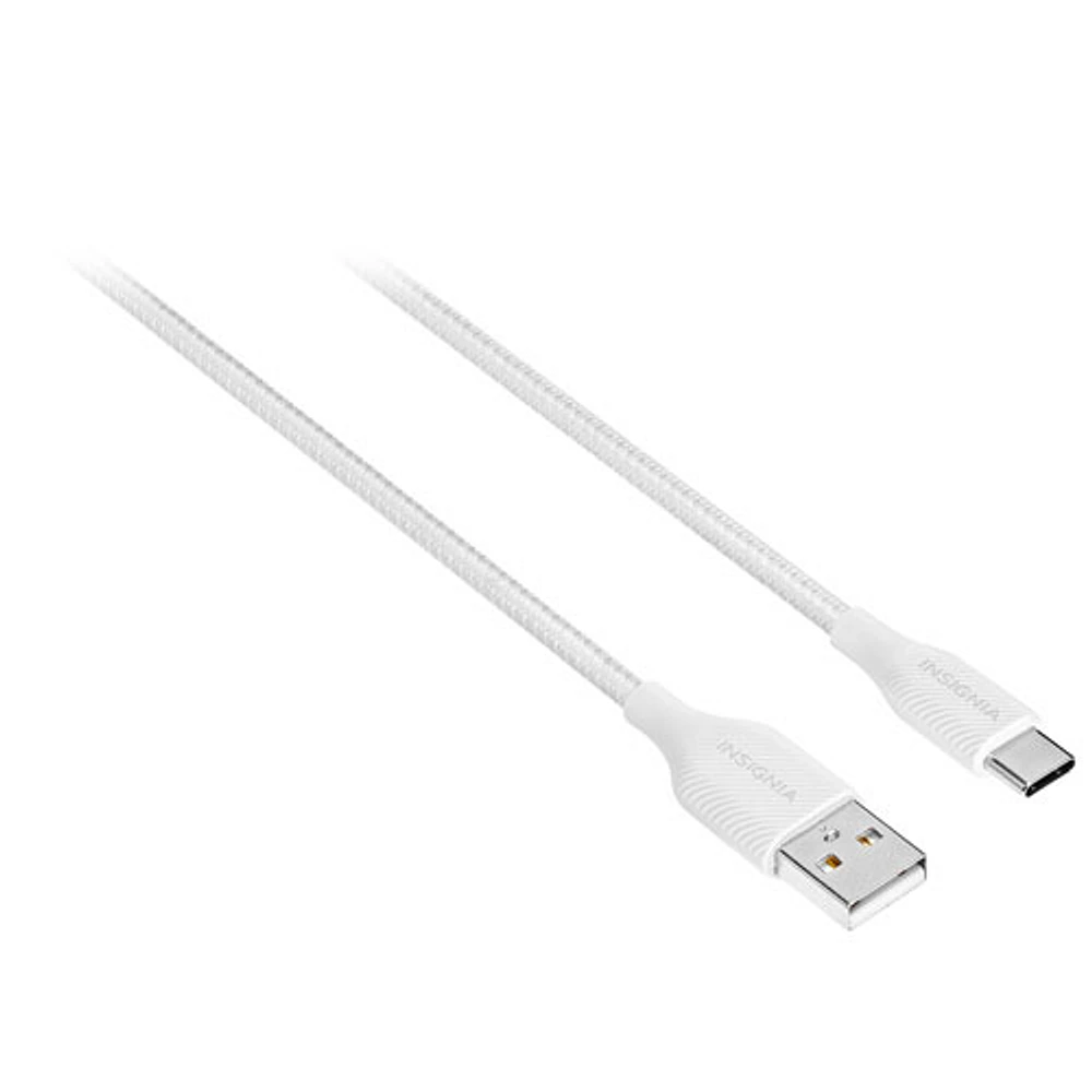 Insignia 1.8m (6 ft.) USB-C to USB-A Braided Cable (NS-MCAW621C-C) - White - Only at Best Buy