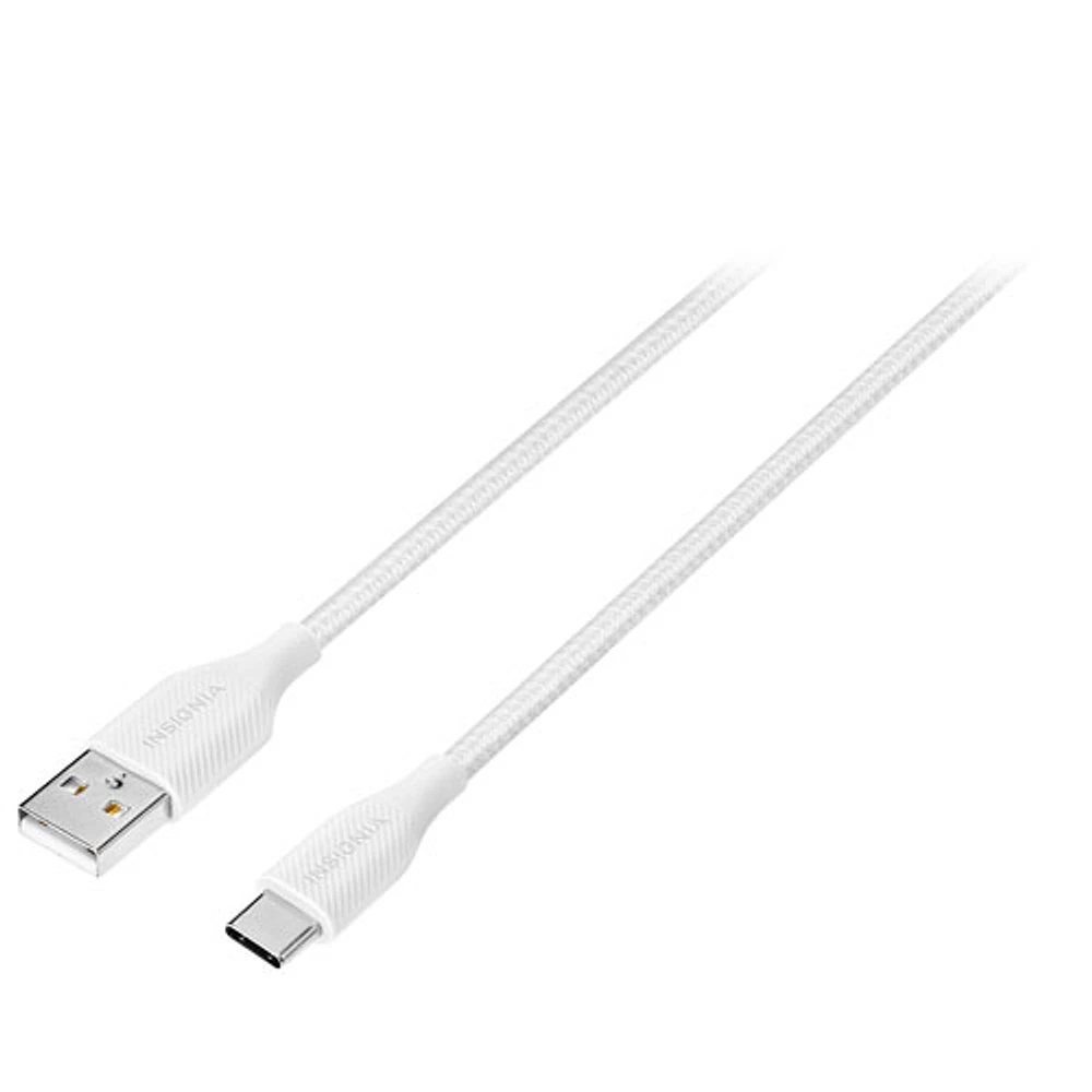 Insignia 1.8m (6 ft.) USB-C to USB-A Braided Cable (NS-MCAW621C-C) - White - Only at Best Buy