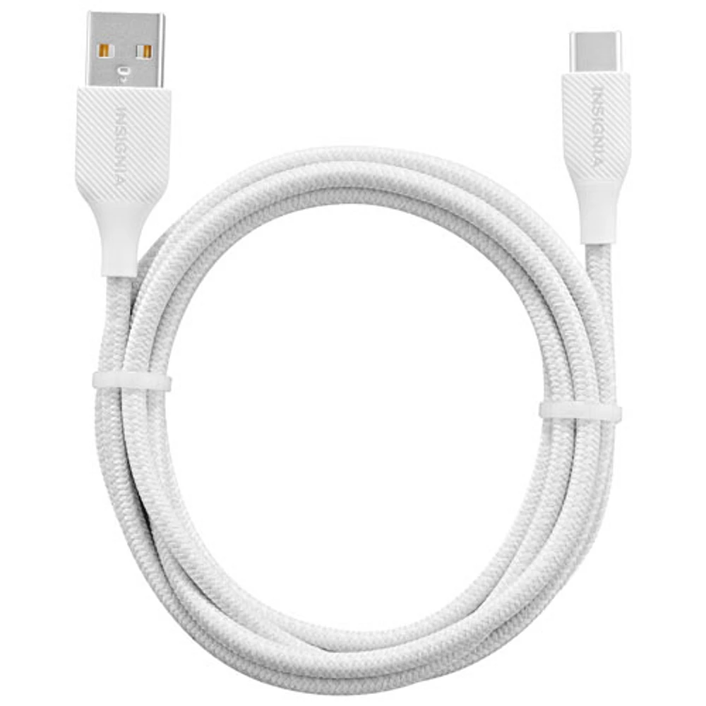 Insignia 1.8m (6 ft.) USB-C to USB-A Braided Cable (NS-MCAW621C-C) - White - Only at Best Buy