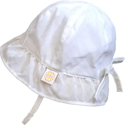 Calikids Cotton Lightweight Bucket Hat - White (Newborn, 0-3 Months)