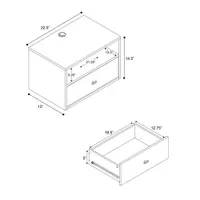 Floating Transitional 1-Drawer Nightstand - Set of 2