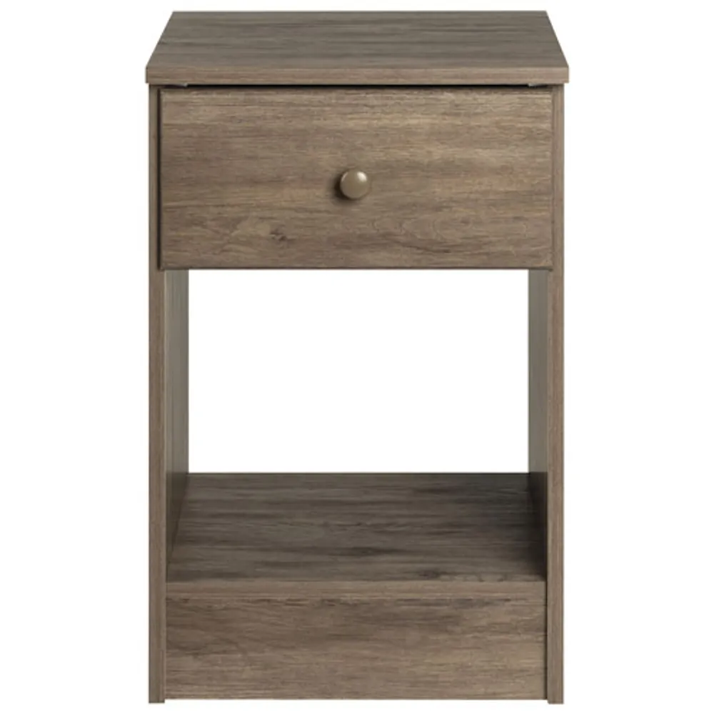 Astrid Open-Shelf Rustic Country 1-Drawer Nightstand - Drifted Grey