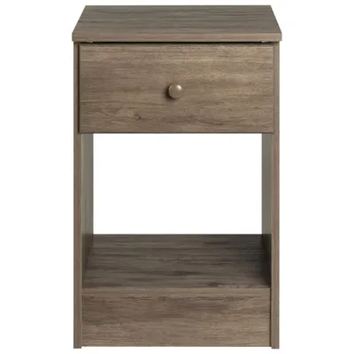 Astrid Open-Shelf Rustic Country 1-Drawer Nightstand - Drifted Grey