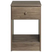 Astrid Open-Shelf Rustic Country 1-Drawer Nightstand - Drifted Grey