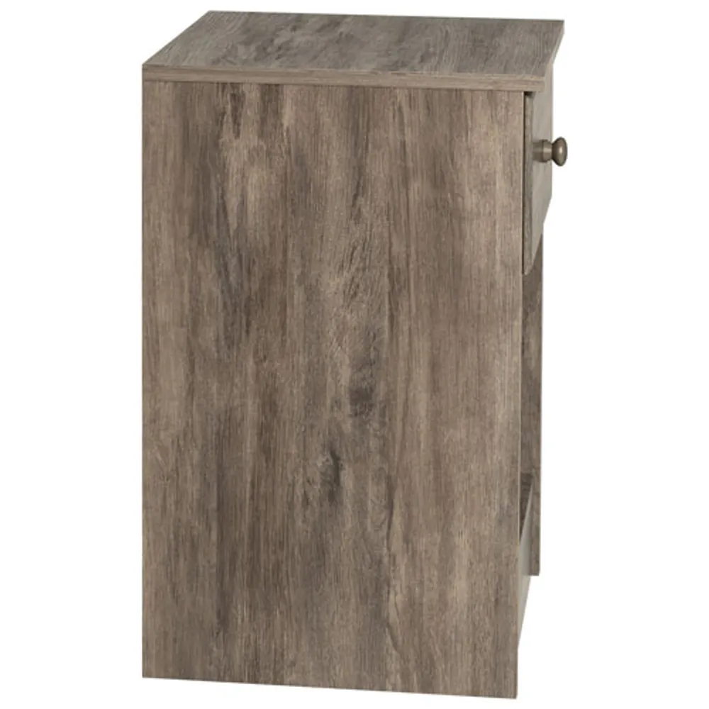 Astrid Open-Shelf Rustic Country 1-Drawer Nightstand - Drifted Grey