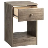 Astrid Open-Shelf Rustic Country 1-Drawer Nightstand - Drifted Grey