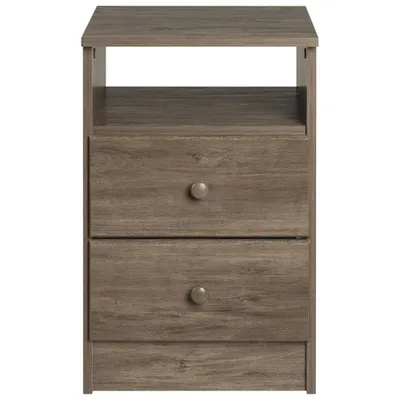 Astrid Rustic Country 2-Drawer Nightstand - Drifted Grey