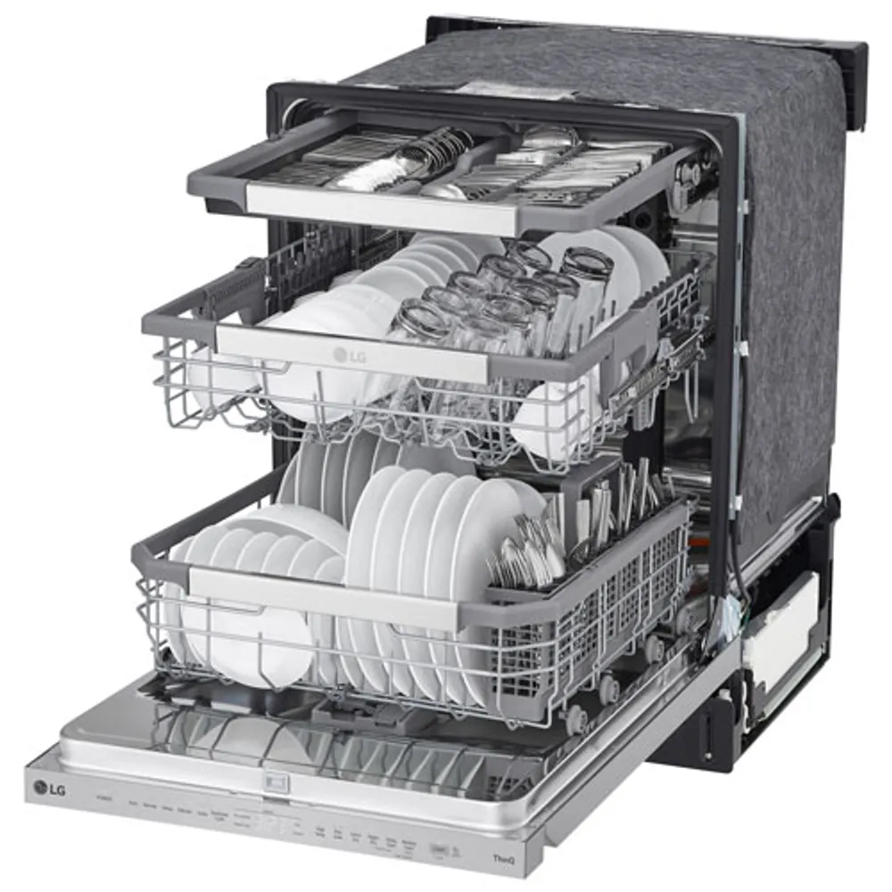 LG 24" 44dB Built-In Dishwasher with Third Rack (LDPM6762S) - Smudge Resistant Stainless Steel