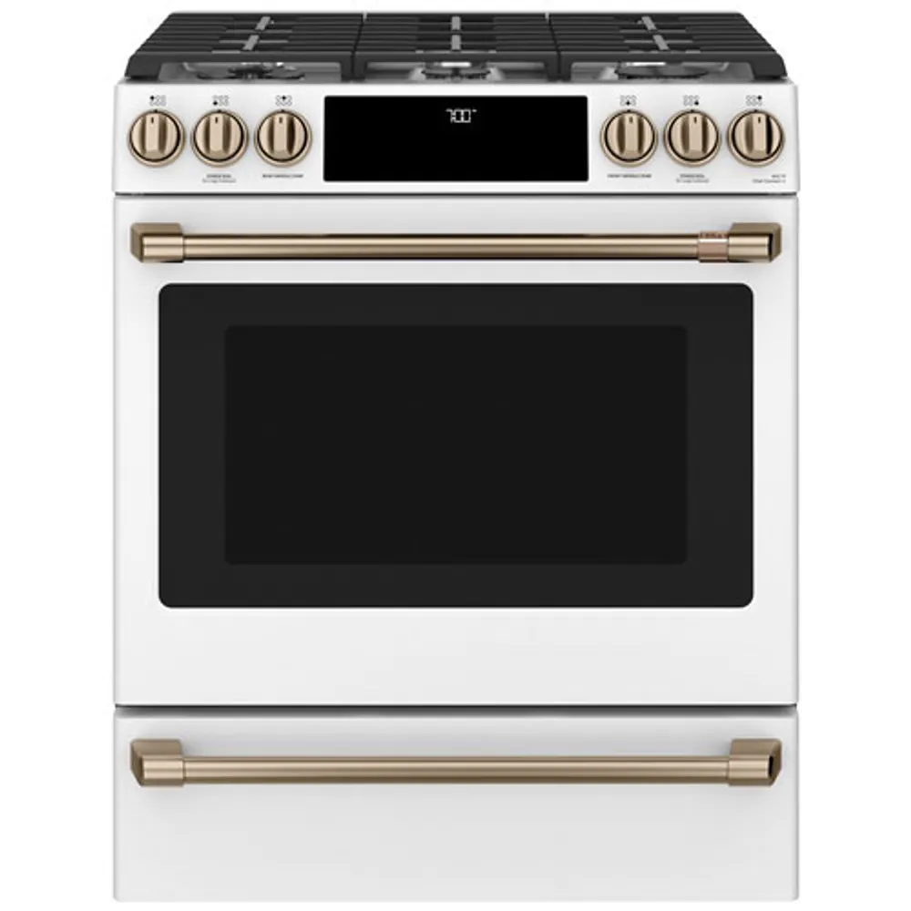 Open Box - Café 30" 5.6 Cu. Ft. 6-Burner Gas Range (CCGS700P4MW2) - Matte White - Perfect Condition