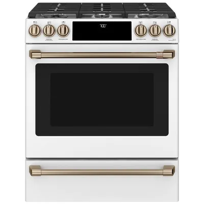 Open Box - Café 30" 5.6 Cu. Ft. 6-Burner Gas Range (CCGS700P4MW2) - Matte White - Perfect Condition