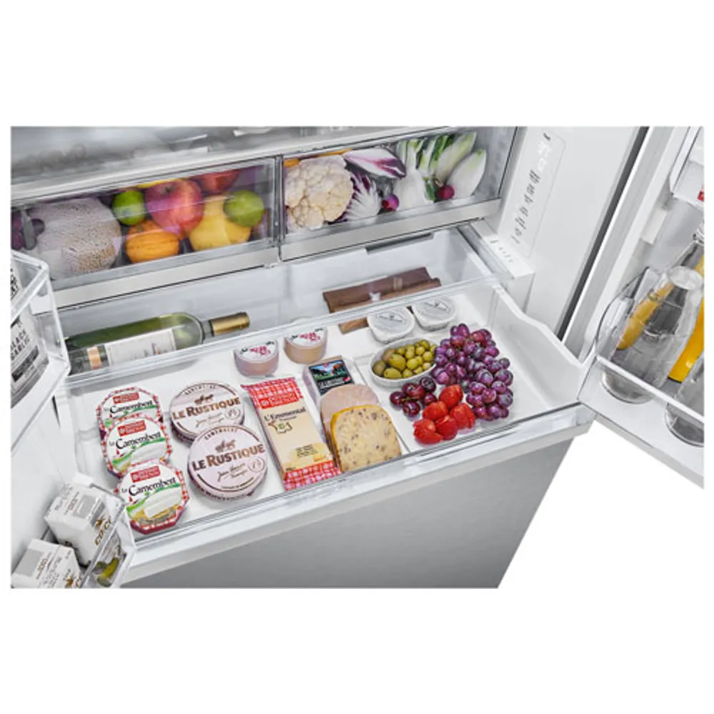 LG 36" 26 cu. ft. Smart Counter-Depth MAX French Door Refrigerator with Four Types of Ice - Stainless Steel