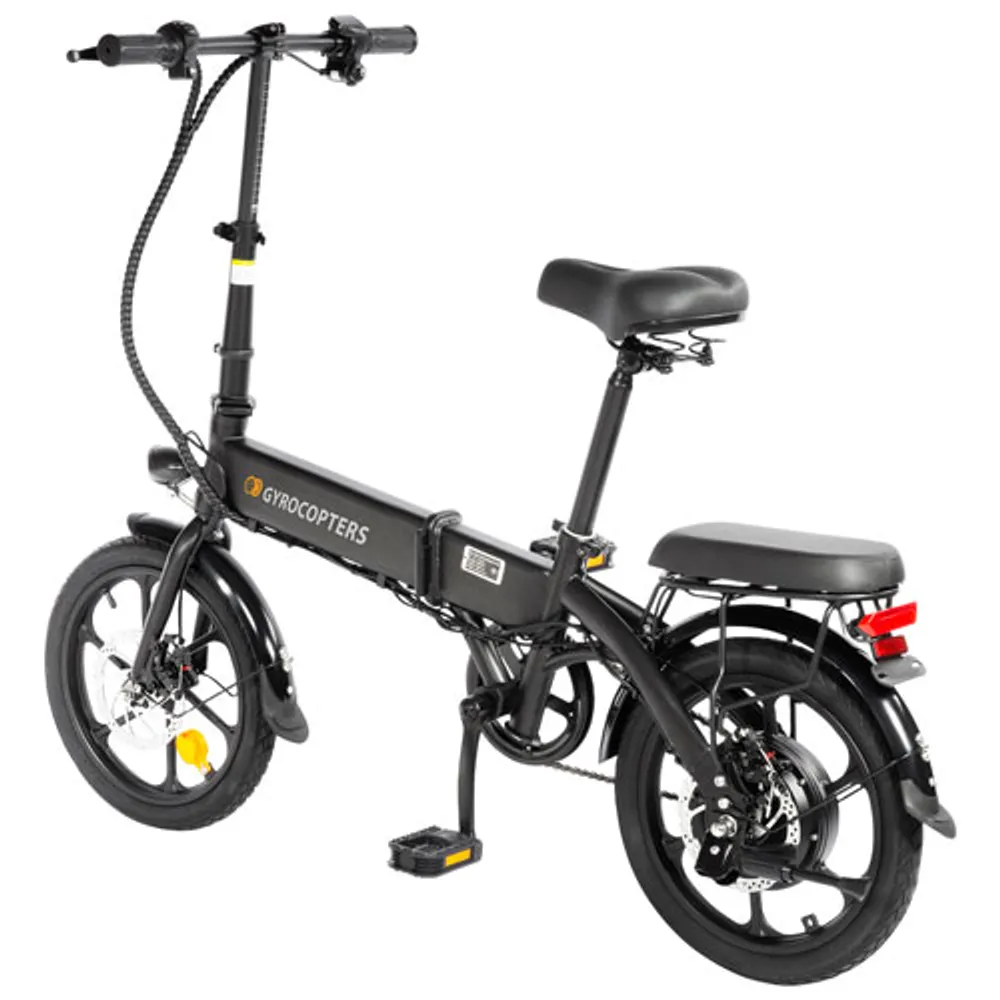 Gyrocopters Whiz 350W Cargo Foldable Electric Bike (Up to 40km Battery Range / 25km/h Top Speed) - Black
