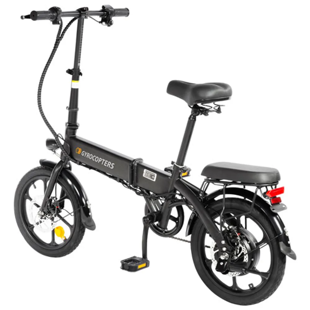 Gyrocopters Whiz 350W Cargo Foldable Compact Electric Bike (Up to 67km Battery Range / 25km/h Top Speed) - Black - Only at Best Buy