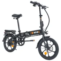 Gyrocopters Whiz 350W Cargo Foldable Compact Electric Bike (Up to 67km Battery Range / 25km/h Top Speed) - Black - Only at Best Buy