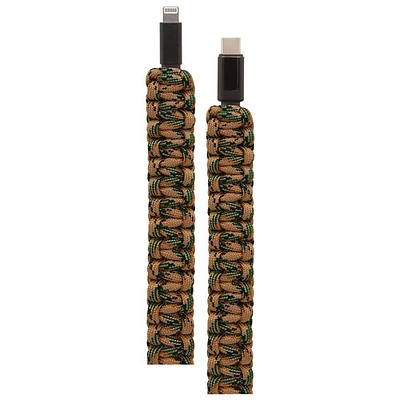 Tac Tech Paracord 1m (3.2 ft.) Lightning to USB-A Cable - Green/Black