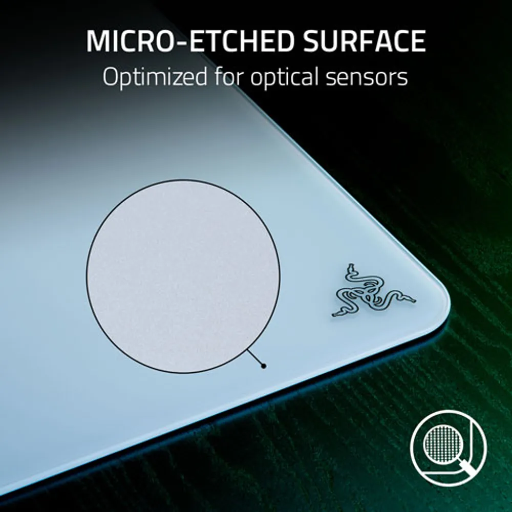 Razer Atlas Tempered Glass Gaming Mouse Mat - White